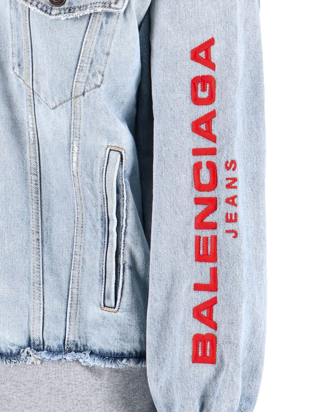 hooded denim jacket - 4