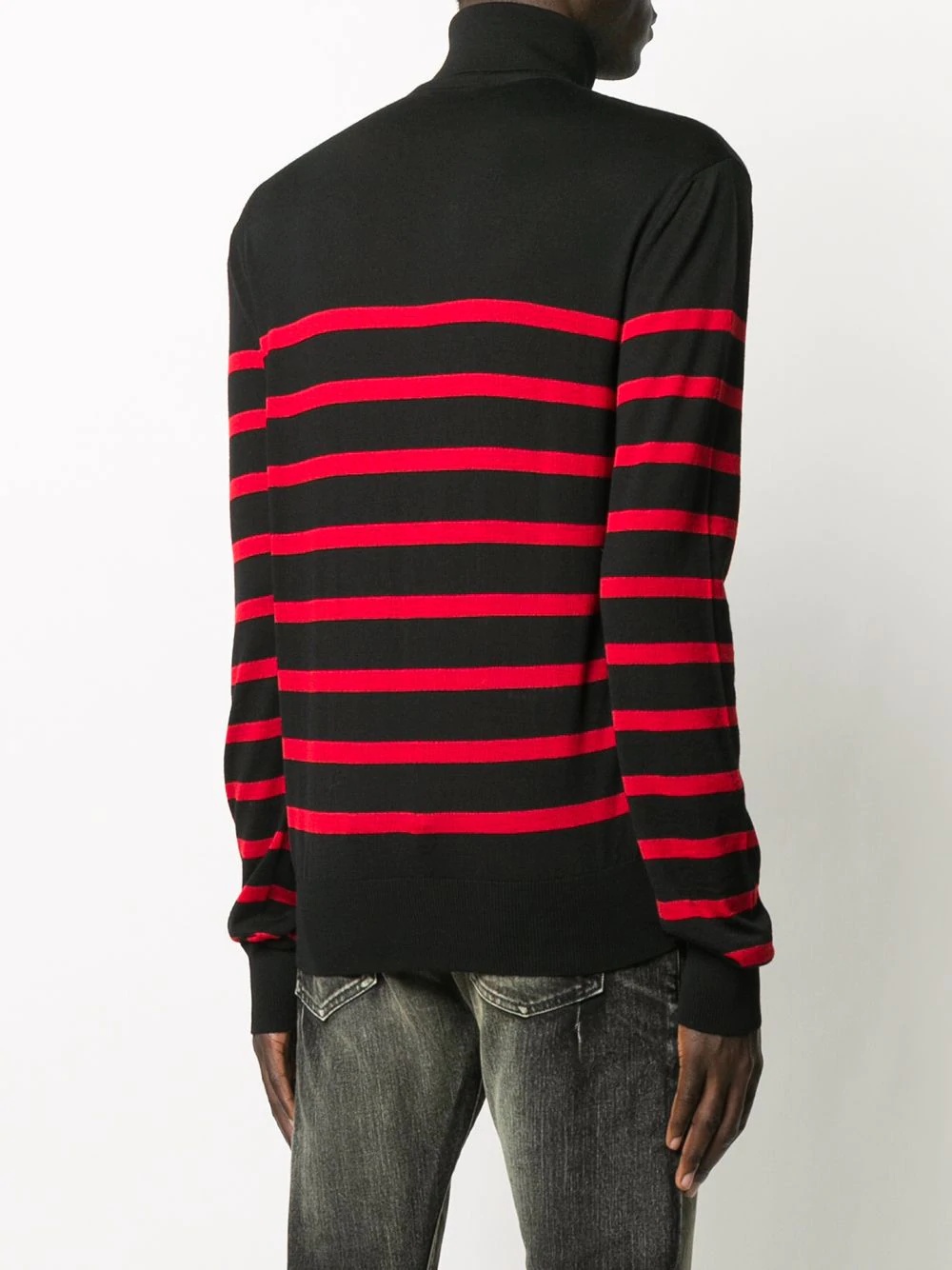 striped roll neck jumper - 4