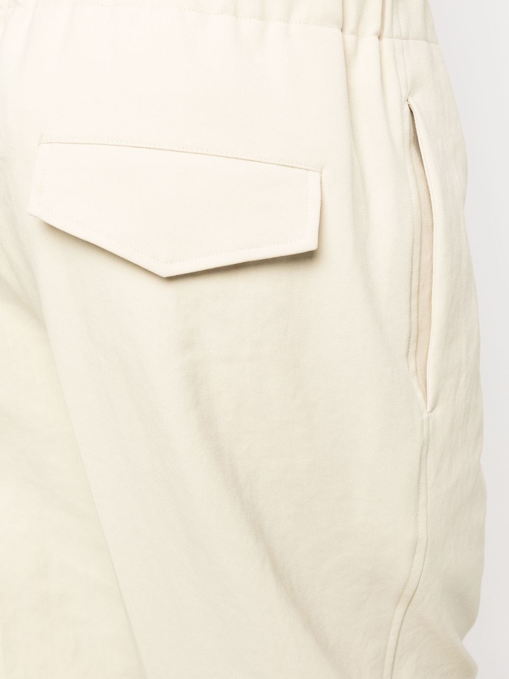 elasticated-waistband cotton trousers - 5