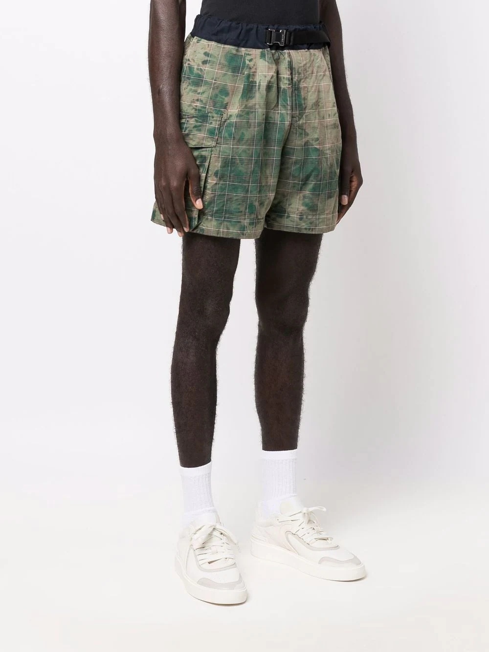 check print dyed shorts - 3