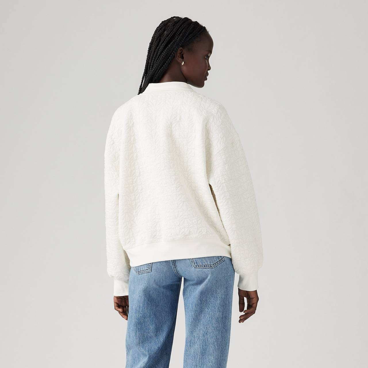 1/4 ZIP QUILTED FLEECE SWEATSHIRT - 3