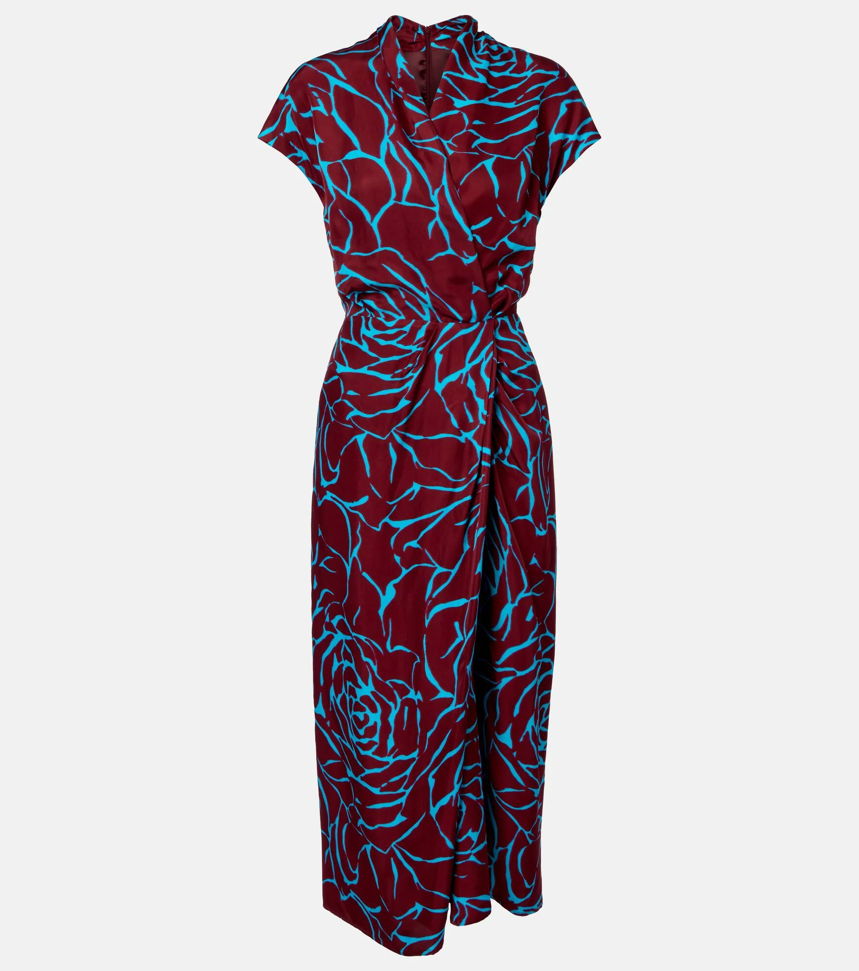 Printed satin midi dress - 1