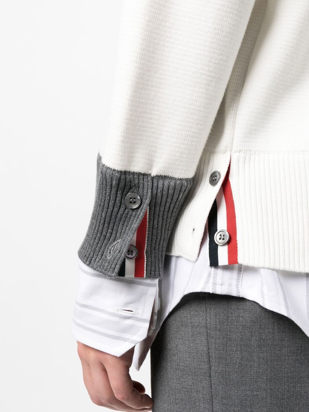 Milano stitch oxford shirt cardigan combo - 5