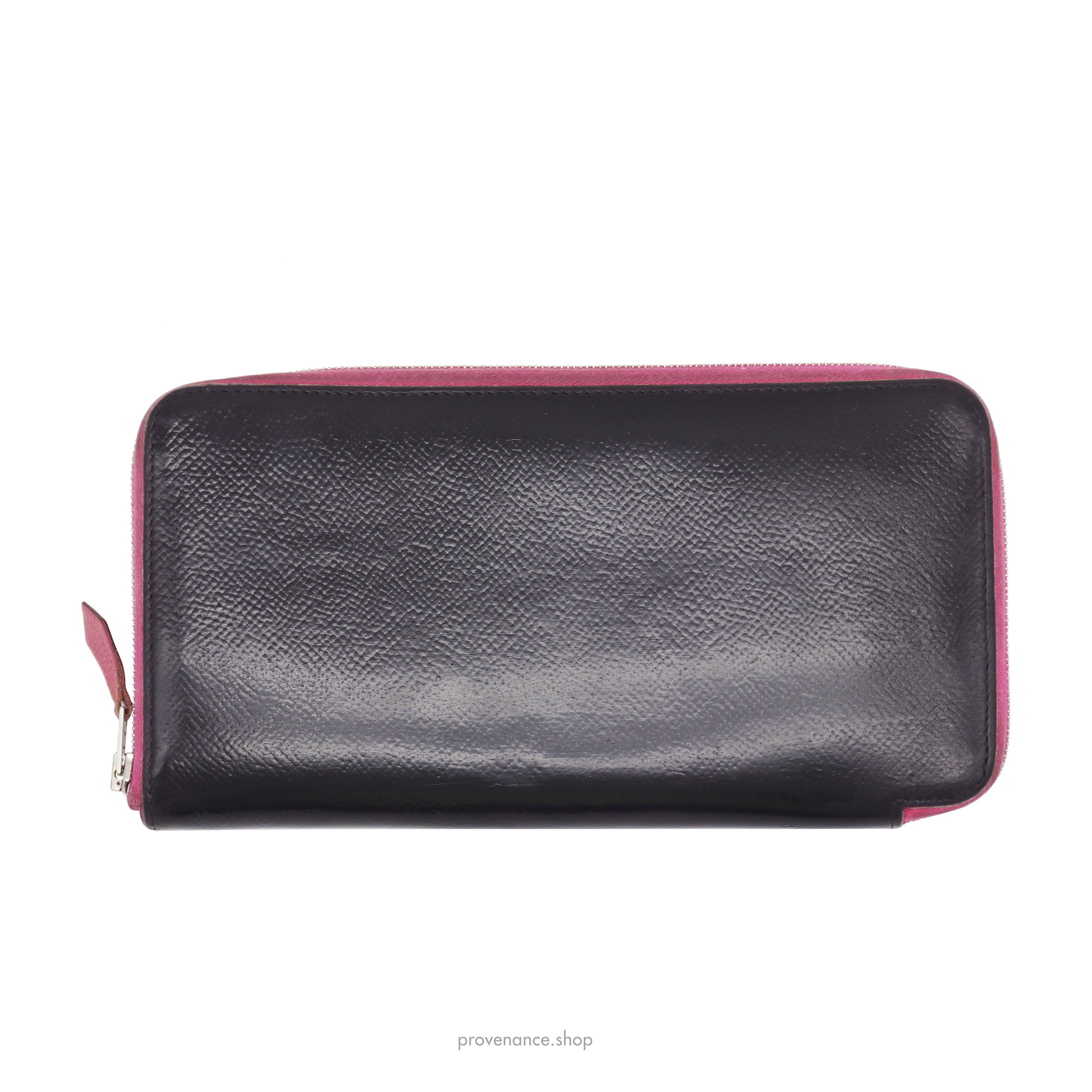 Hermes Silkin Classic Wallet Large Model - Black/Fuchsia - 1