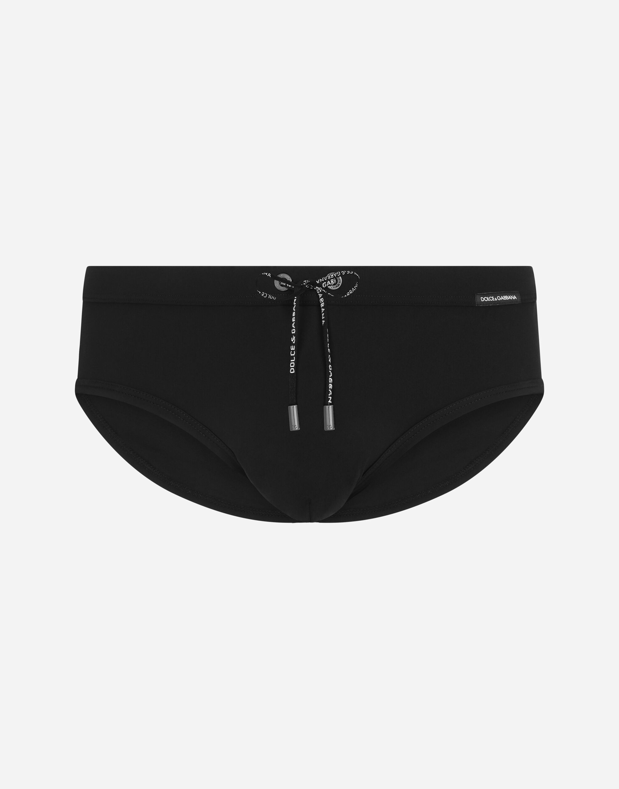 Swim briefs with Dolce&Gabbana label - 1