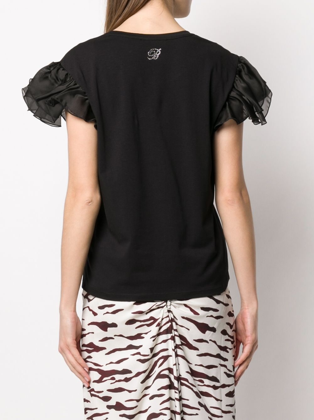 frill sleeve T-shirt - 4