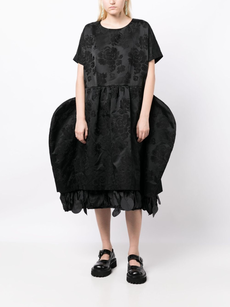 Comme des Garçons Comme des Garçons floral-appliqué bell-shape midi dress outlook
