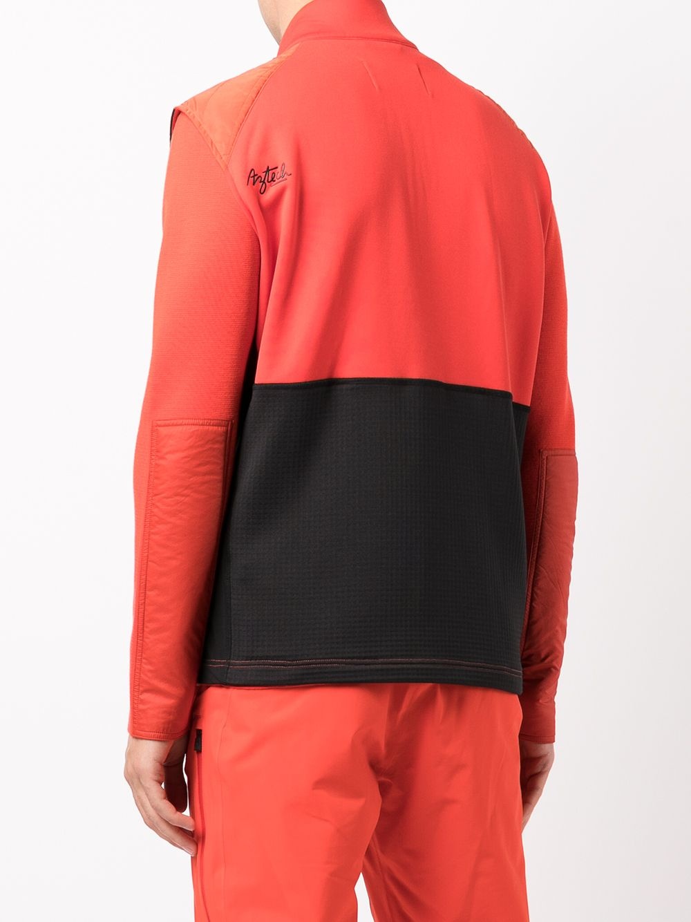 colour-block fleece vest - 4