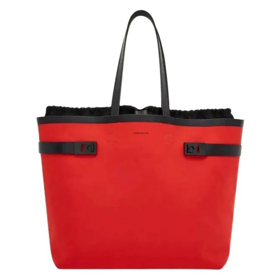 Ferragamo Gancini Buckles Canvas Tote Bag - 1