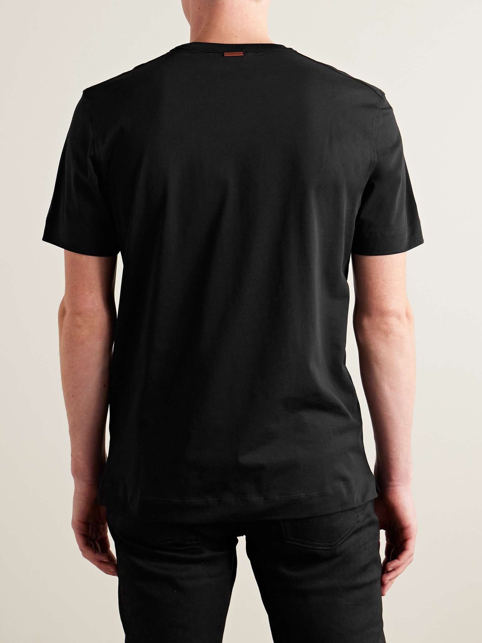 Slim-Fit Logo-Embroidered Cotton-Jersey T-Shirt - 4