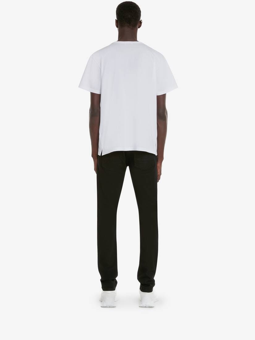 Men's Silhouette Skull T-shirt in White - 4