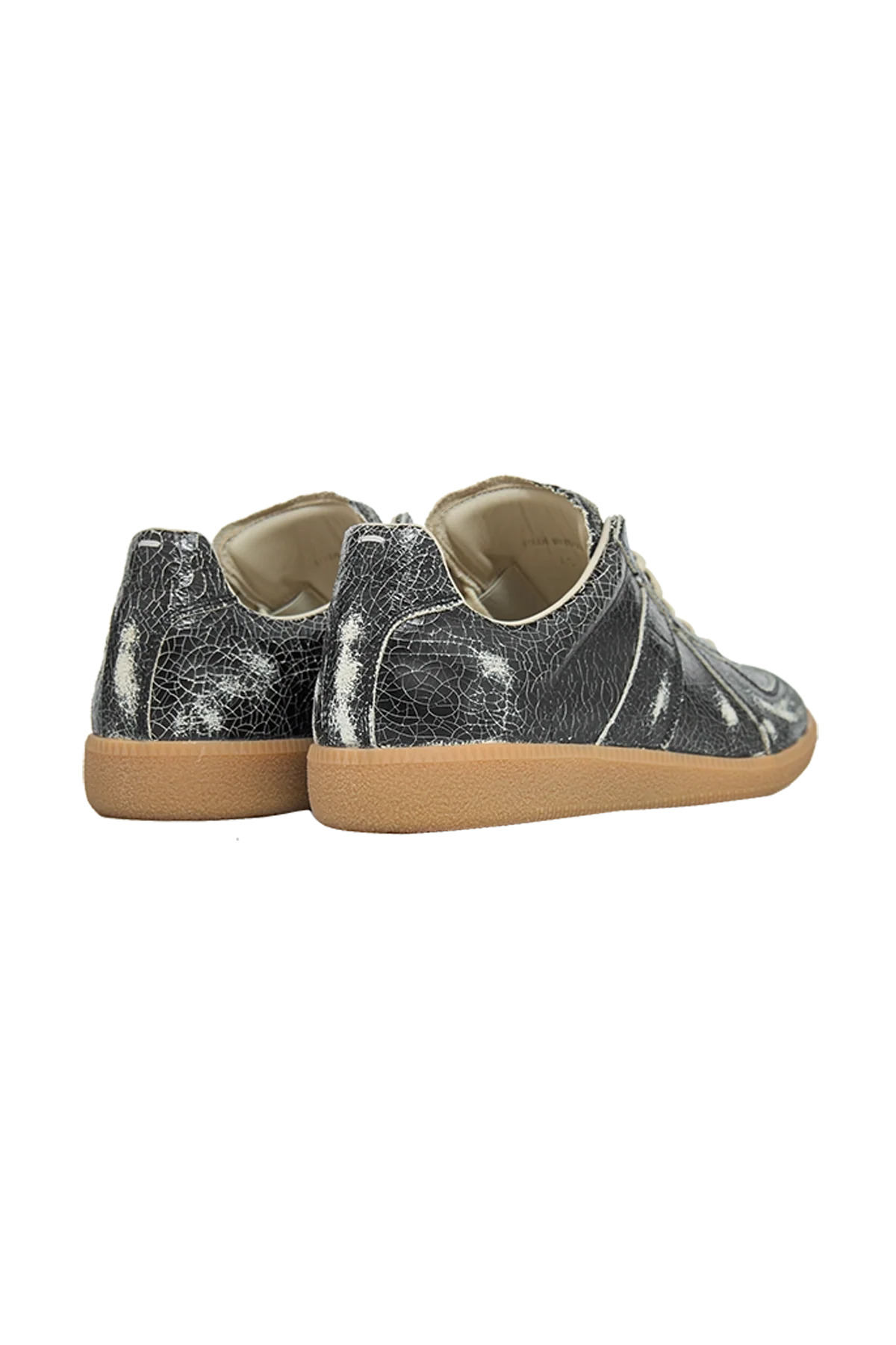 Maison Margiela Cracked Leather Replica Low Top Sneaker Black/White - 3