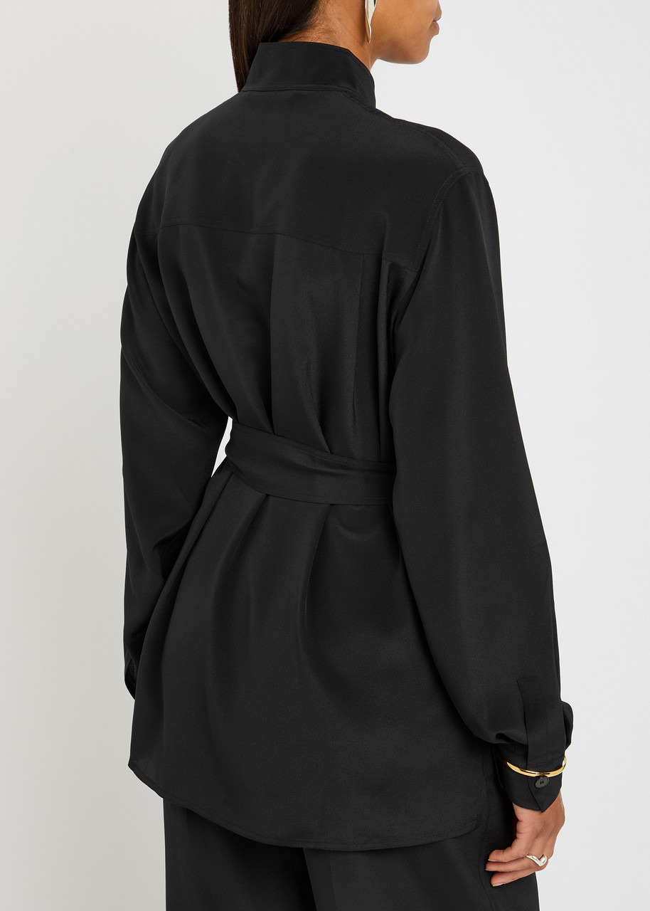 Joseph Lamy Belted Silk-crepe Blouse - 3