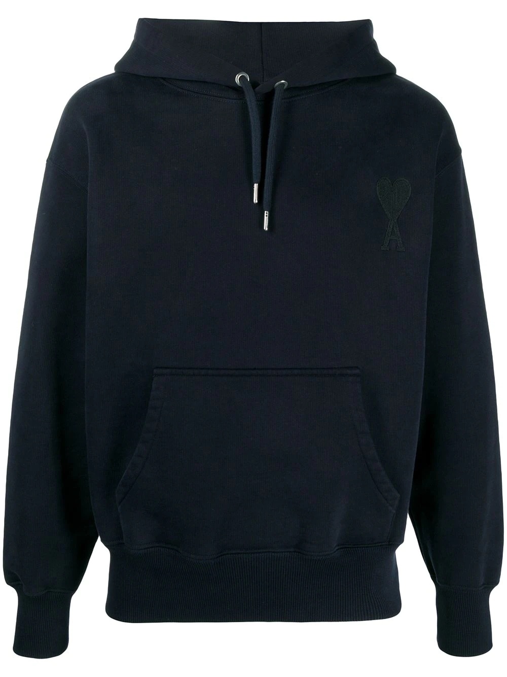 logo patch cotton hoodie - 1