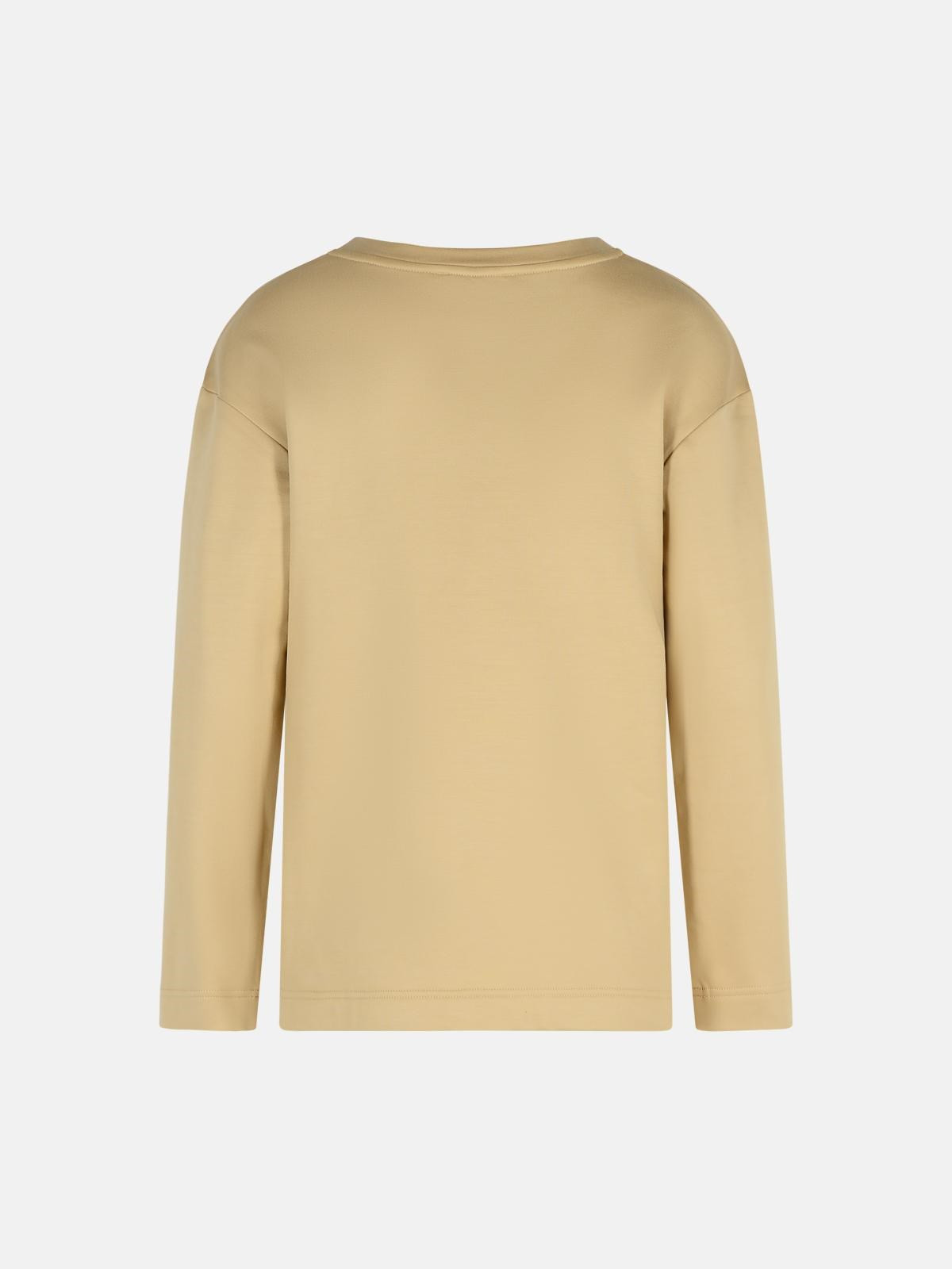 'BERMA' SWEATSHIRT IN SILK AND CARAMEL COTTON - 3