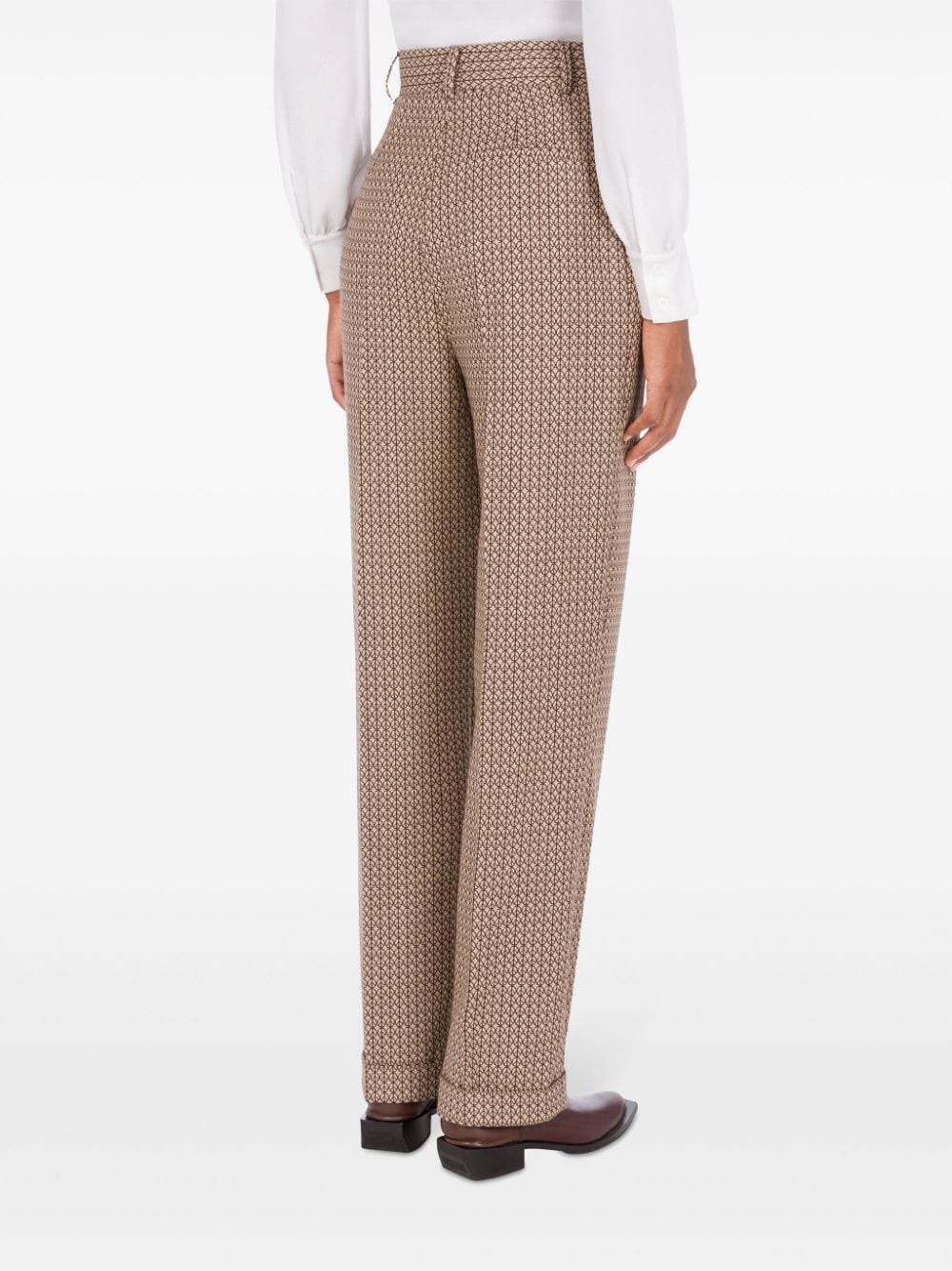 geometric-print virgin-wool trousers - 3