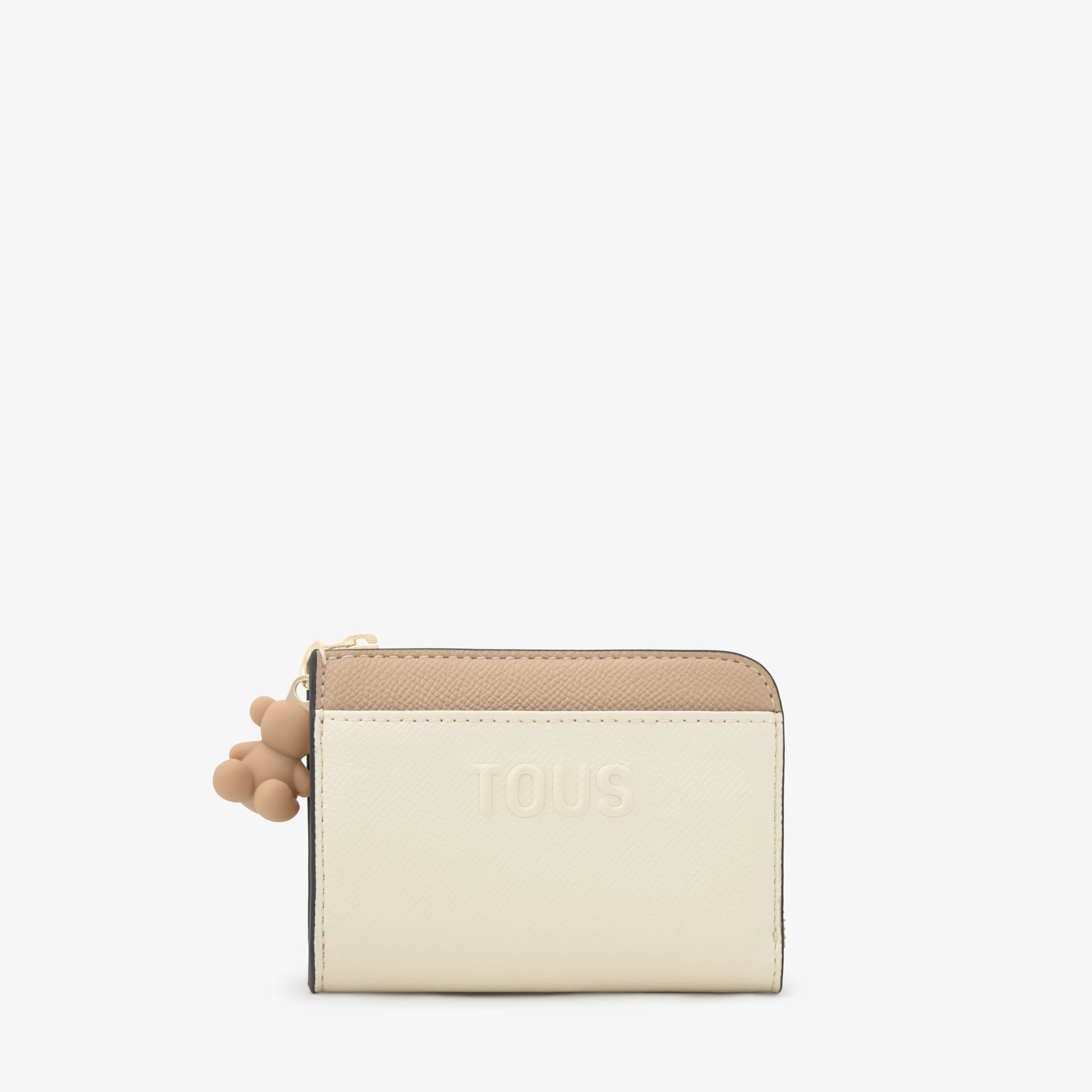 Large beige and sand-colored Change purse TOUS Audree Saffiano - 1