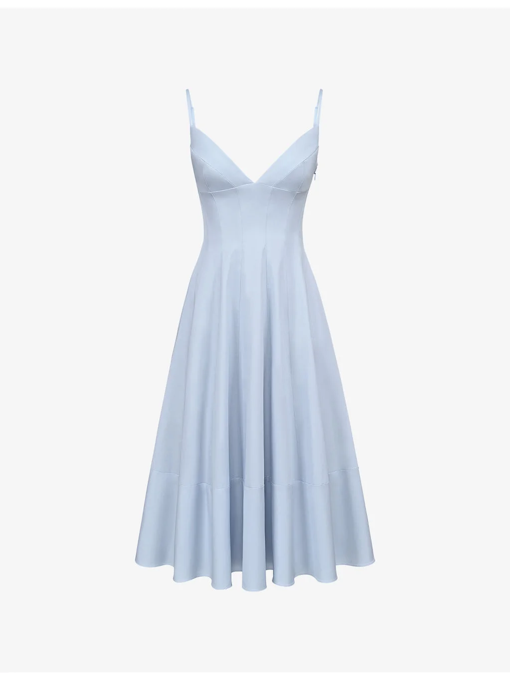 Millie Plunge-Neck Stretch-Cotton Midi Dress - 1