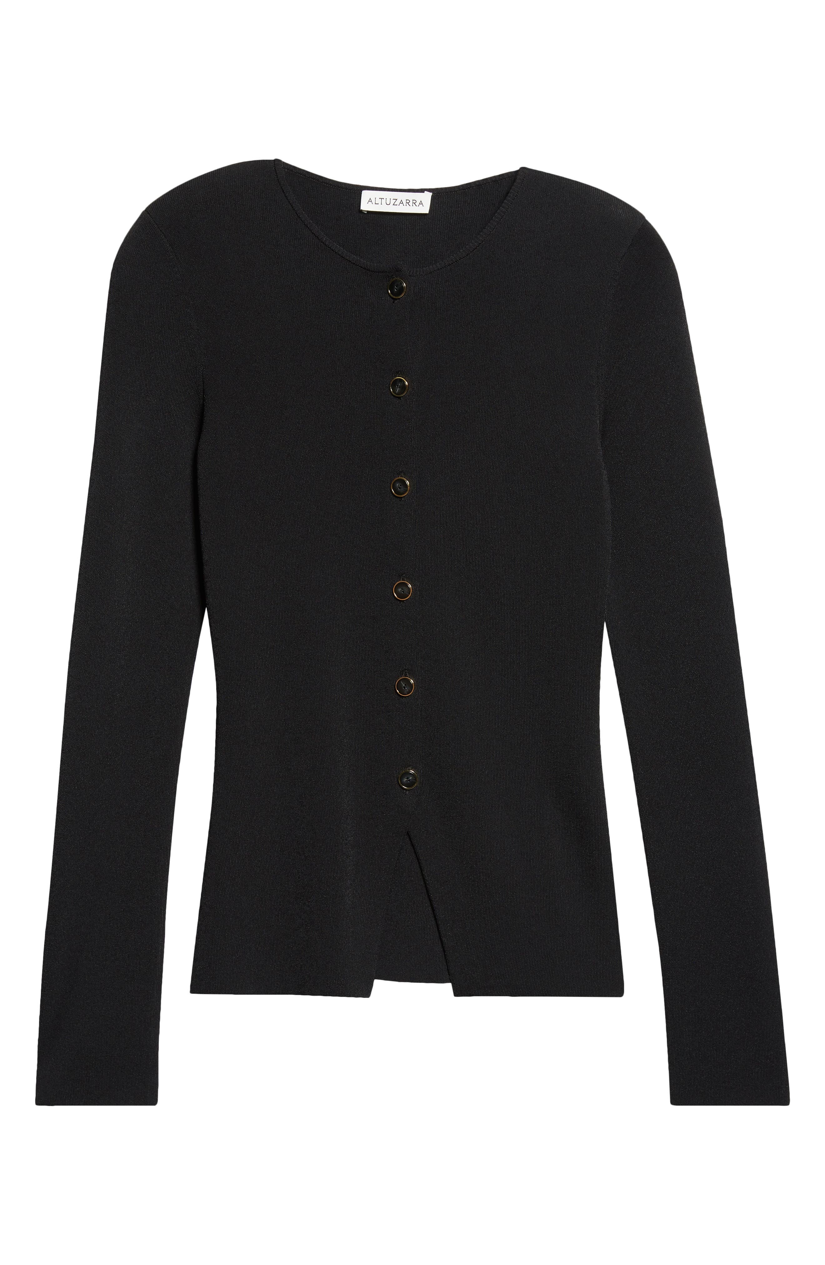 Altuzarra Lainey Cutaway Hem Cardigan in Black at Nordstrom - 6