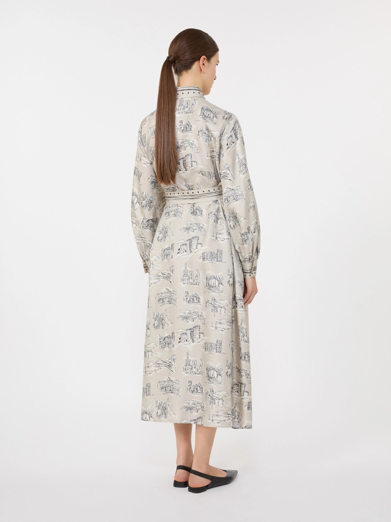 CARBONE Printed silk shirt dress - SAND 4