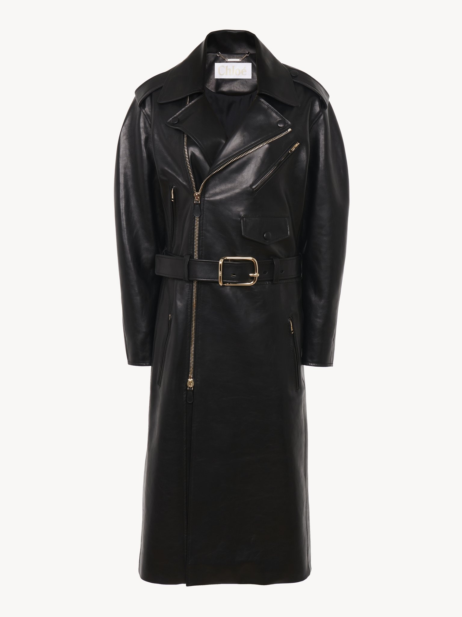 LONG BIKER COAT - 3