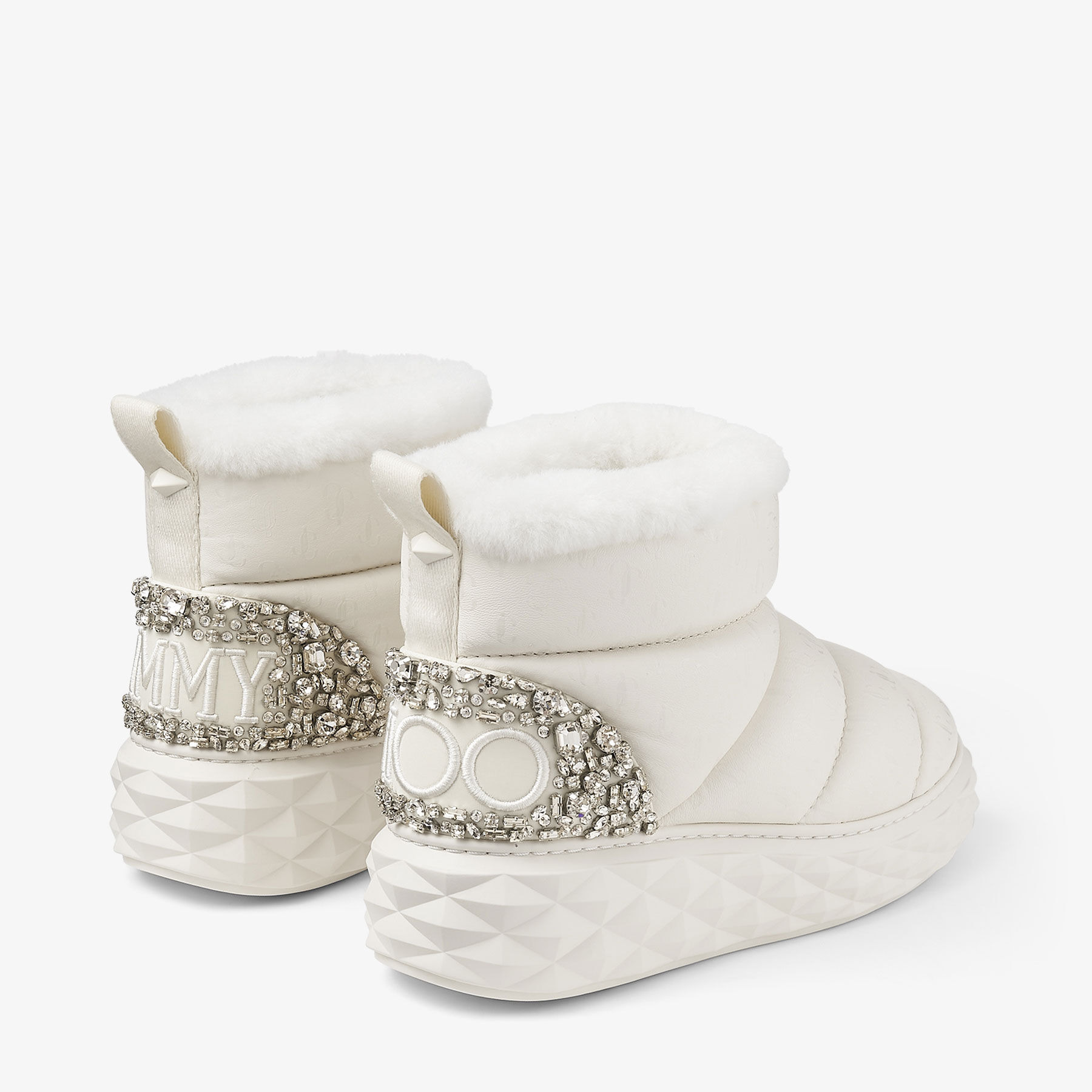 Xan
Latte Nappa Leather Crystal Boots - 5