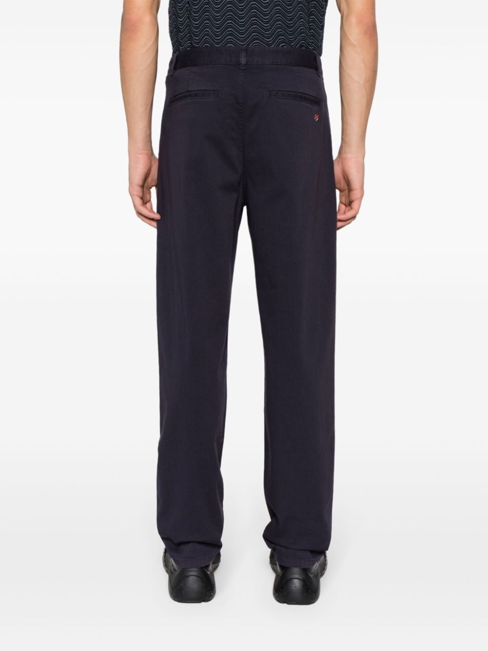 logo-embroidered mid-rise chinos - 4