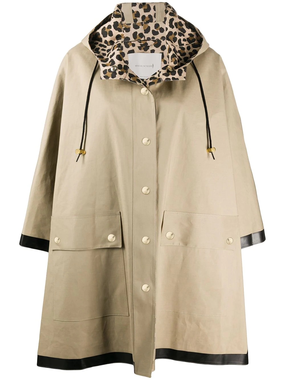 press-stud hooded raincoat - 1