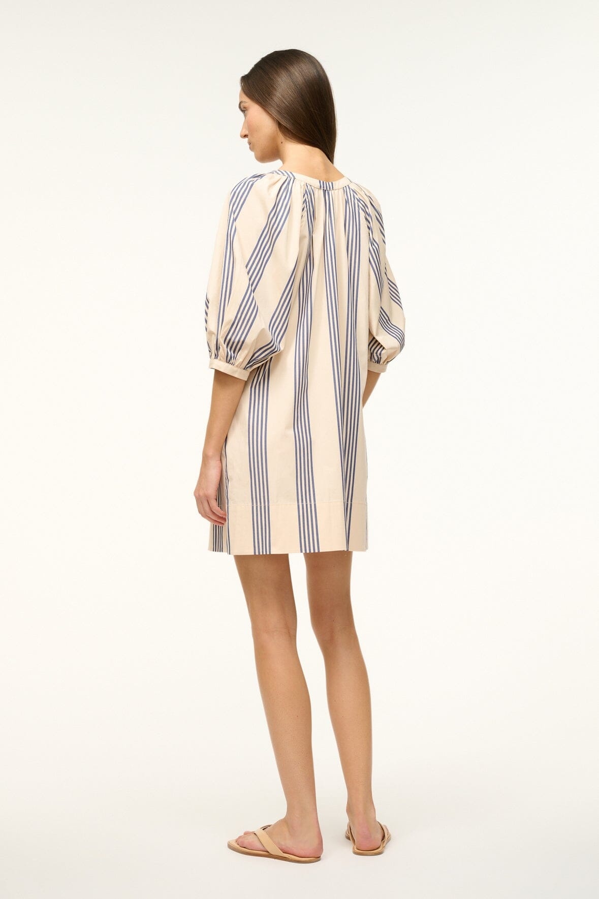 STAUD MINI VINCENT DRESS MARINE BAYADERE STRIPE - 4