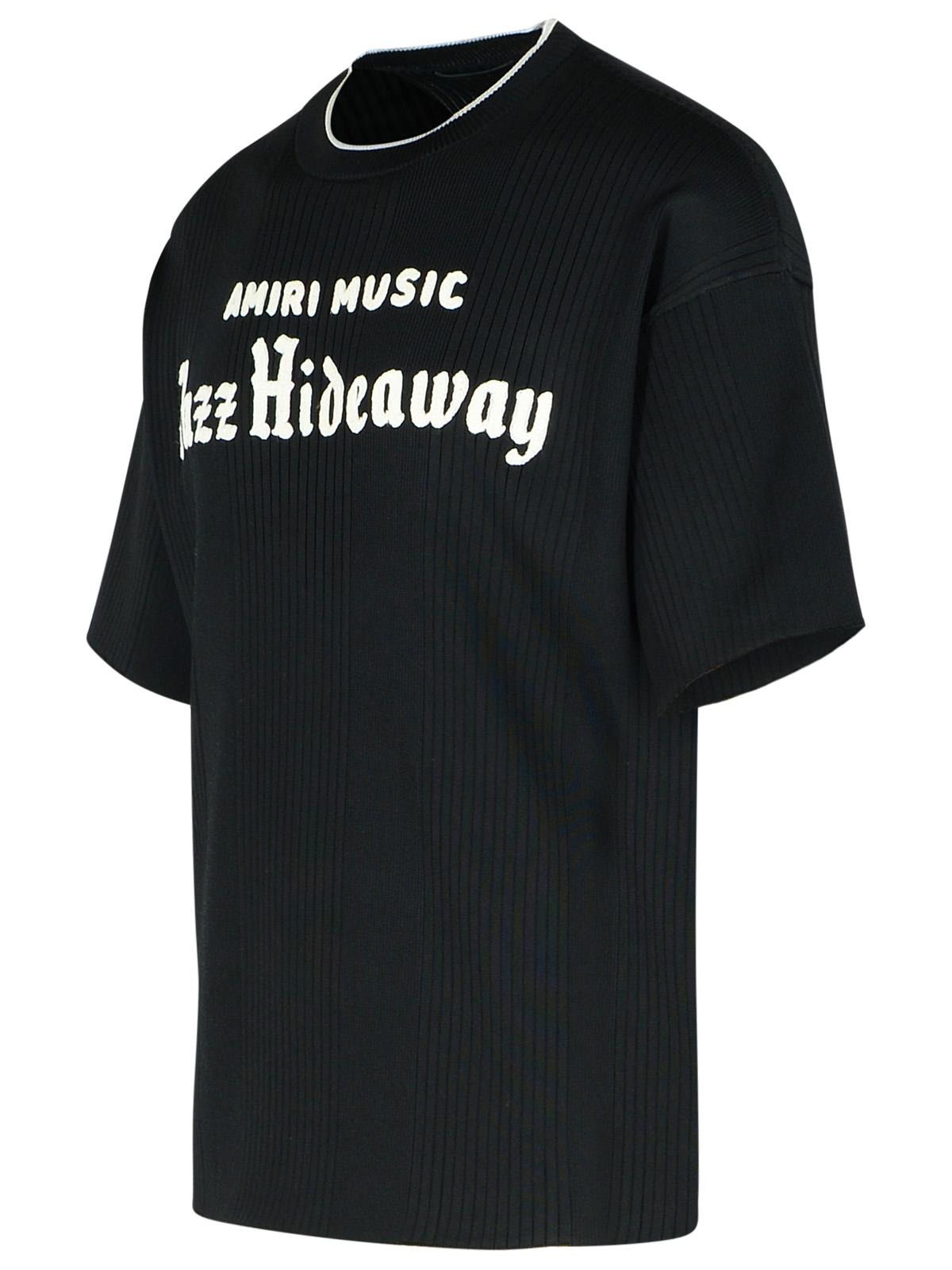 Amiri 'Jazz' Black Viscose Blend T-Shirt Men - 2