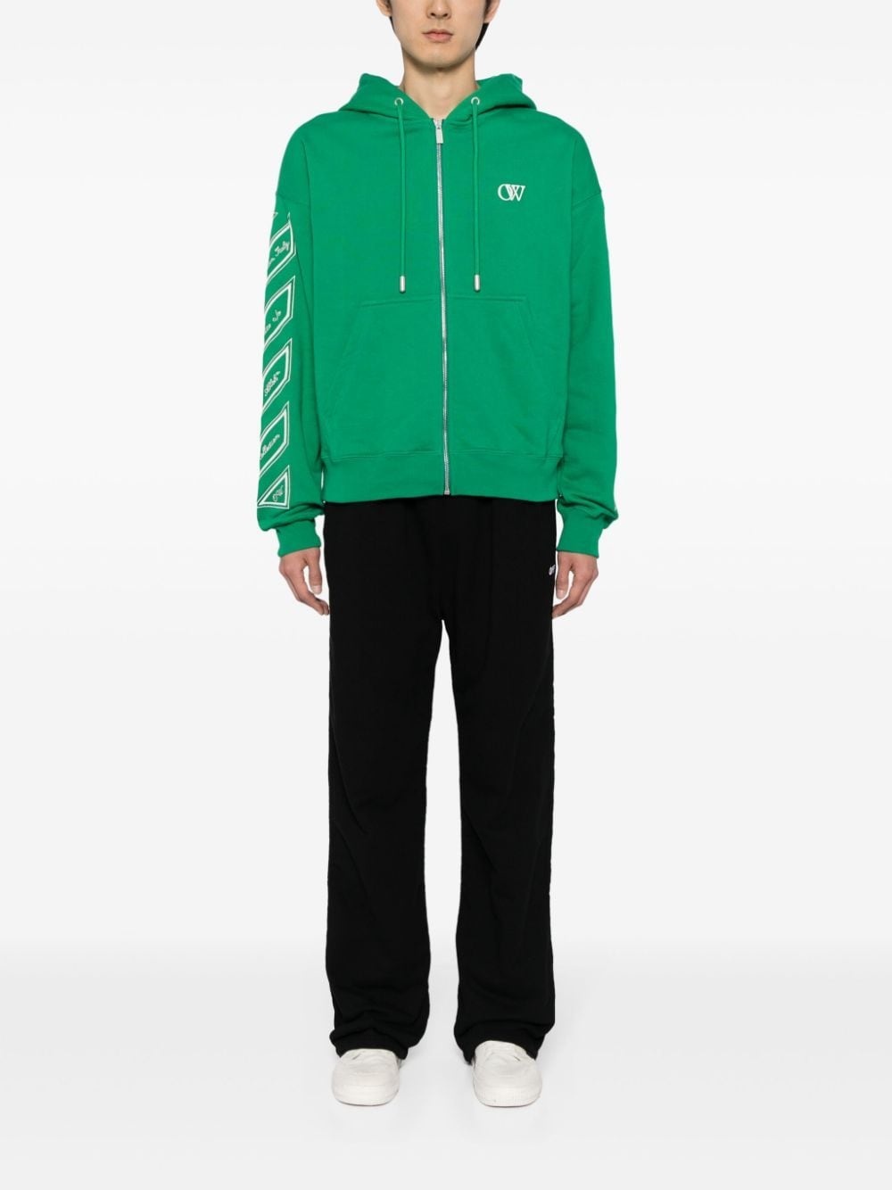Diag-stripe embroidered track pants - 2