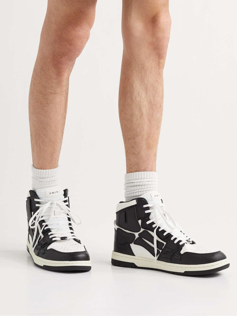 AMIRI Skel-Top Colour-Block Leather High-Top Sneakers outlook
