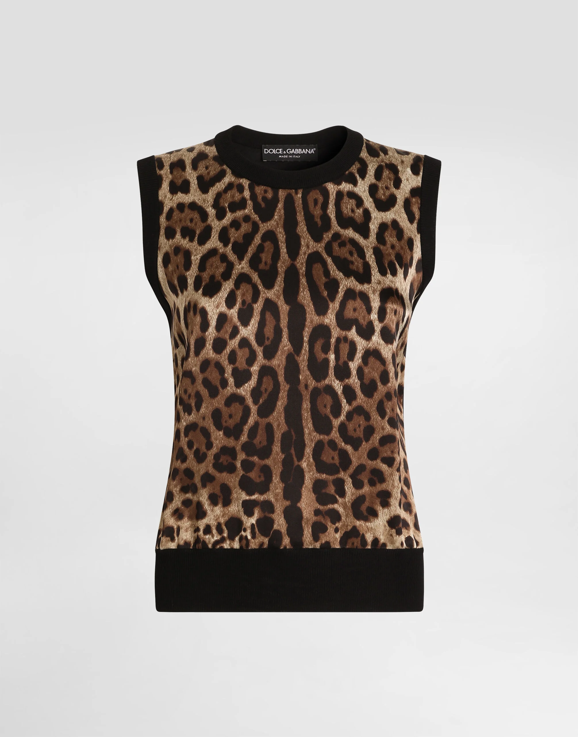 Leo-print wool top - 1