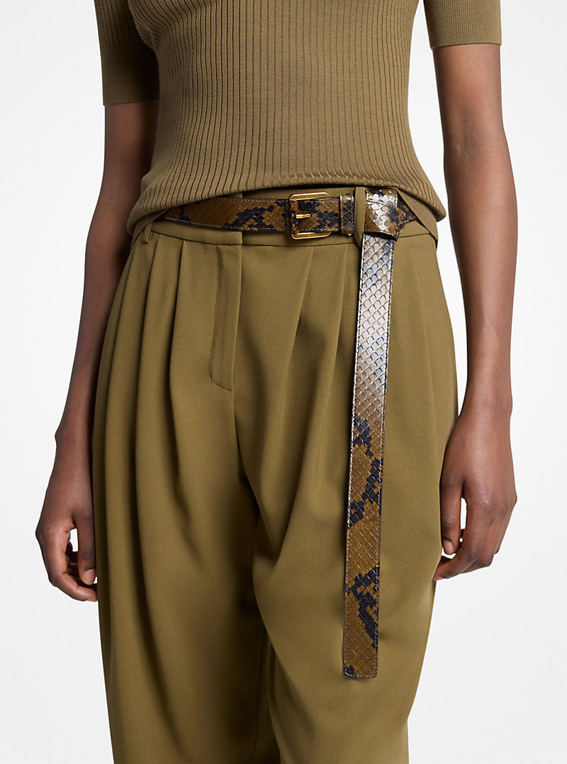 Jodi Snake Embossed Leather Trouser Belt 3