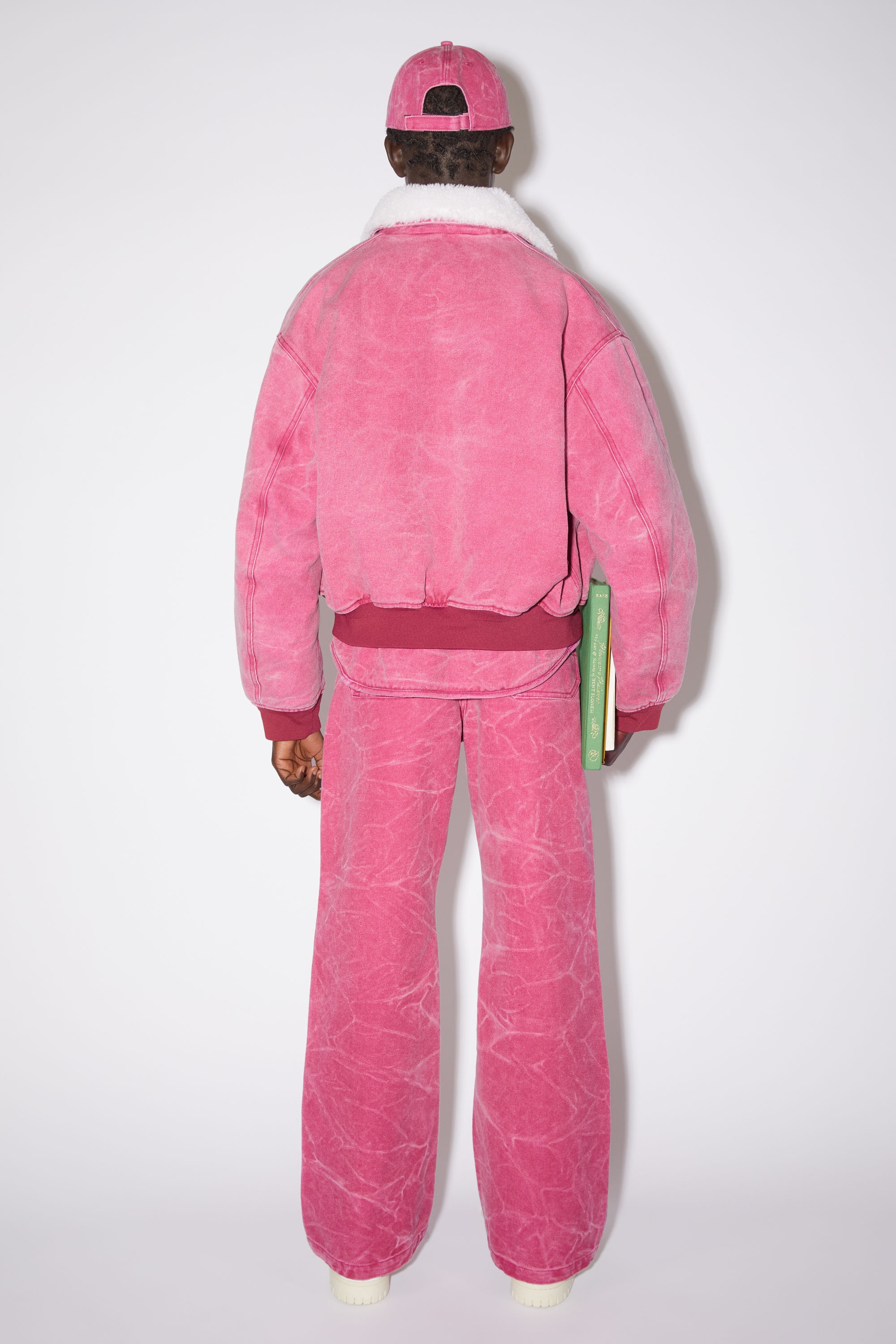 Cotton canvas bomber jacket - Fuchsia pink - 3