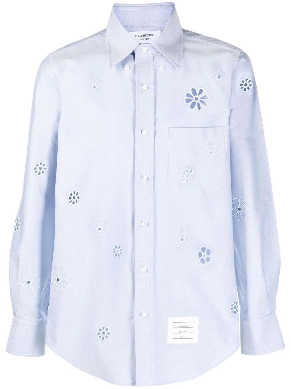 floral-embroidered shirt - 1