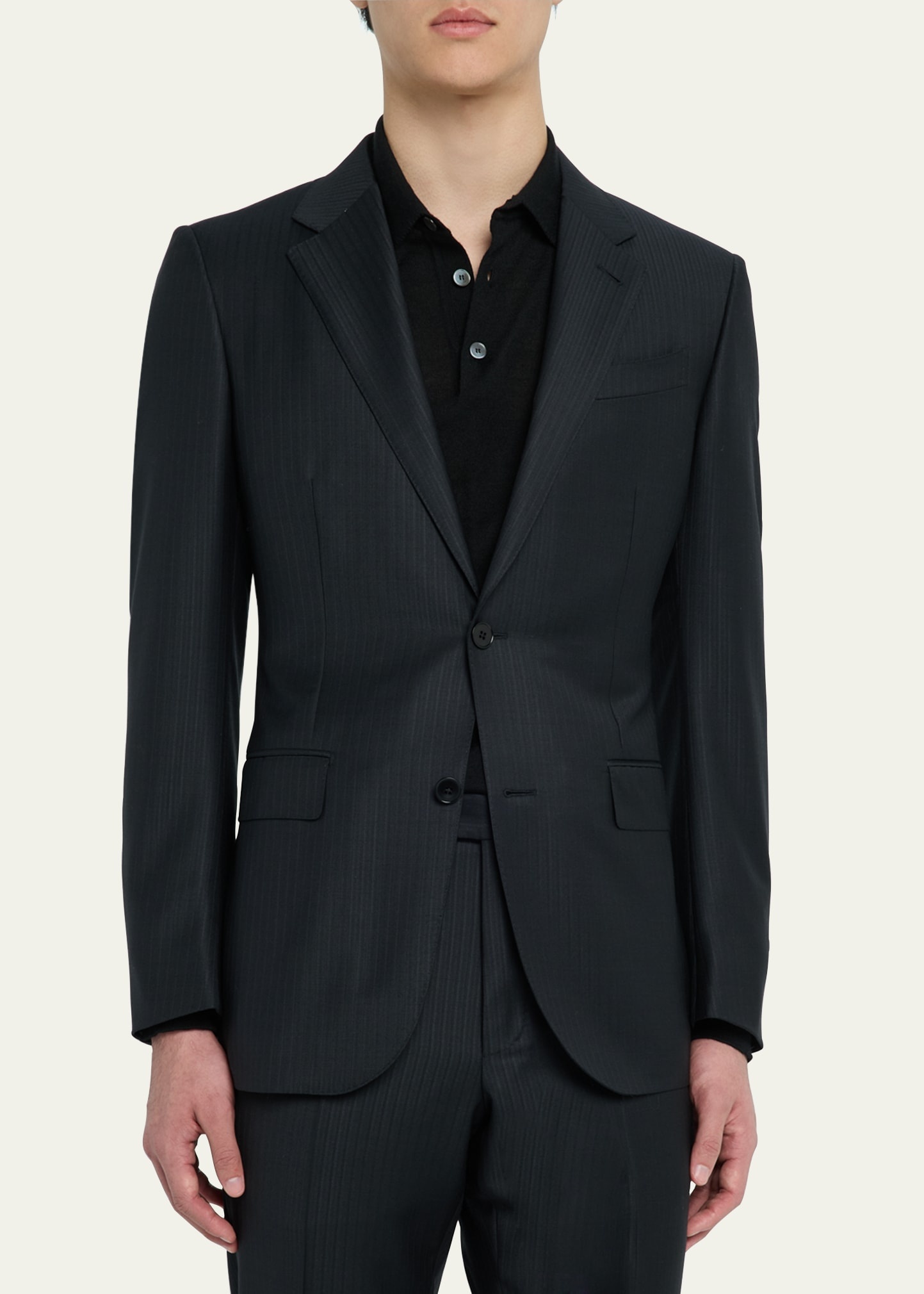 Men's Tonal Striped Wool Suit - 4