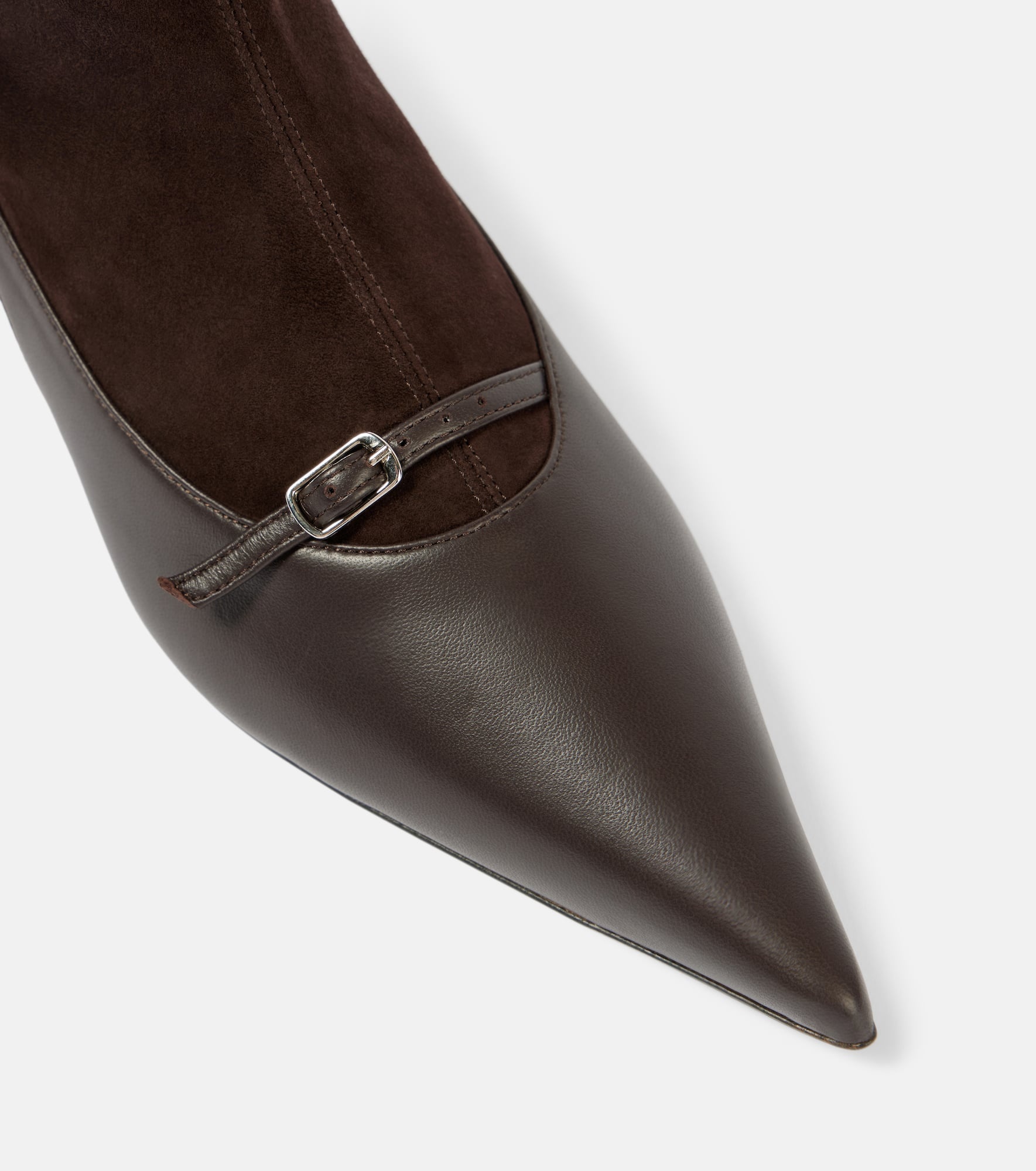 Leather slingback pumps with socks - 5