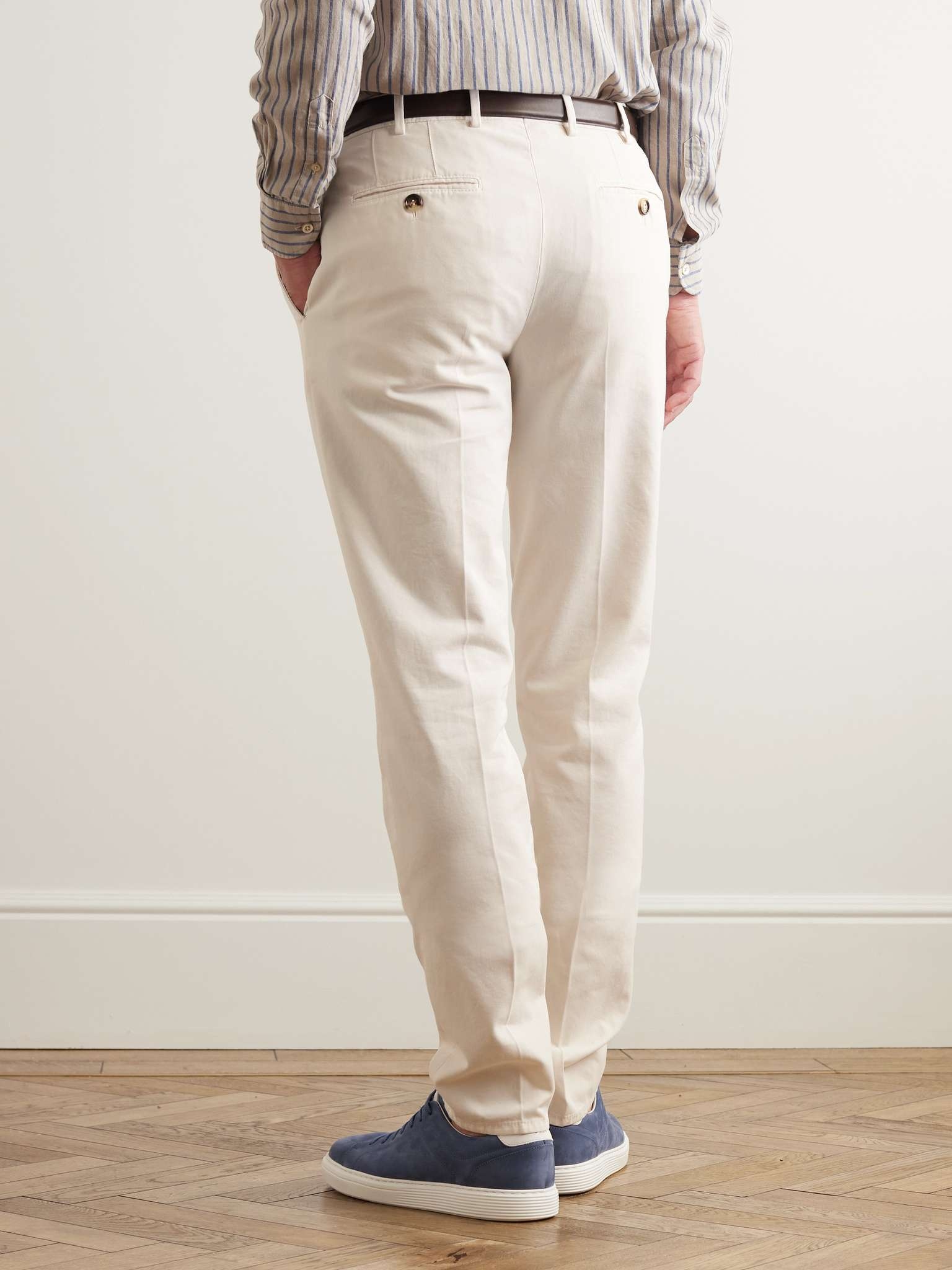 Straight-Leg Cotton-Gabardine Trousers - 4