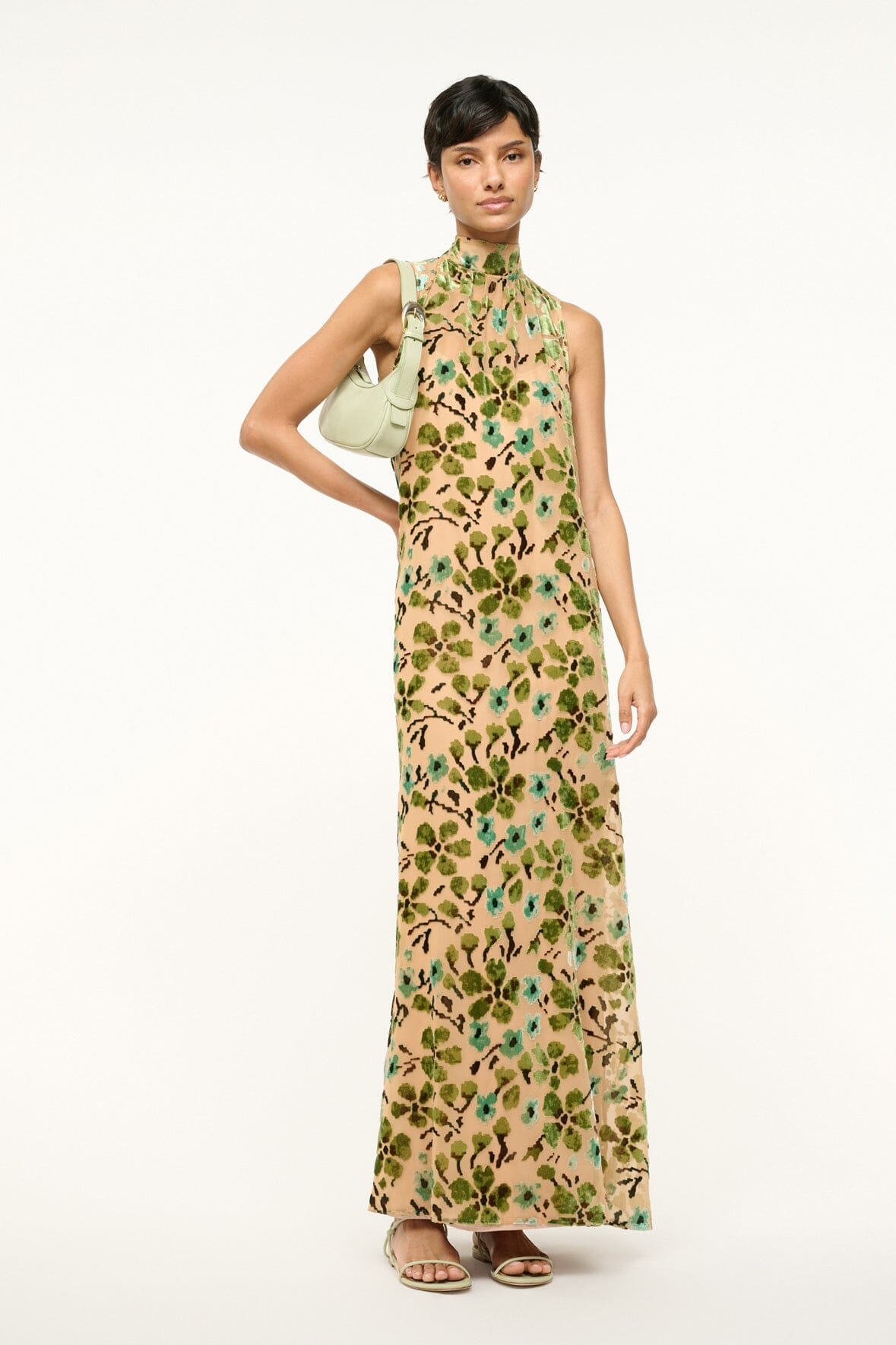 STAUD ALBEE DRESS MOSS FLORAL TAPESTRY - 5