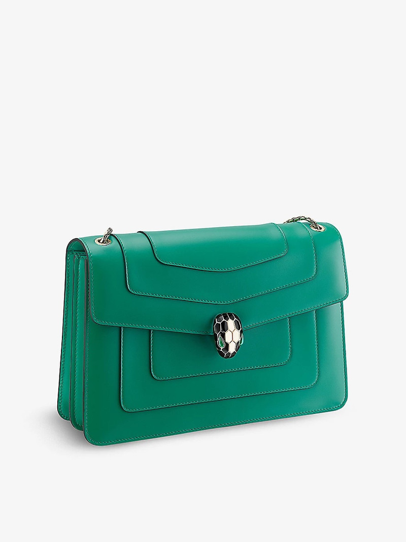 BVLGARI Serpenti Forever snake-clasp leather cross-body bag outlook