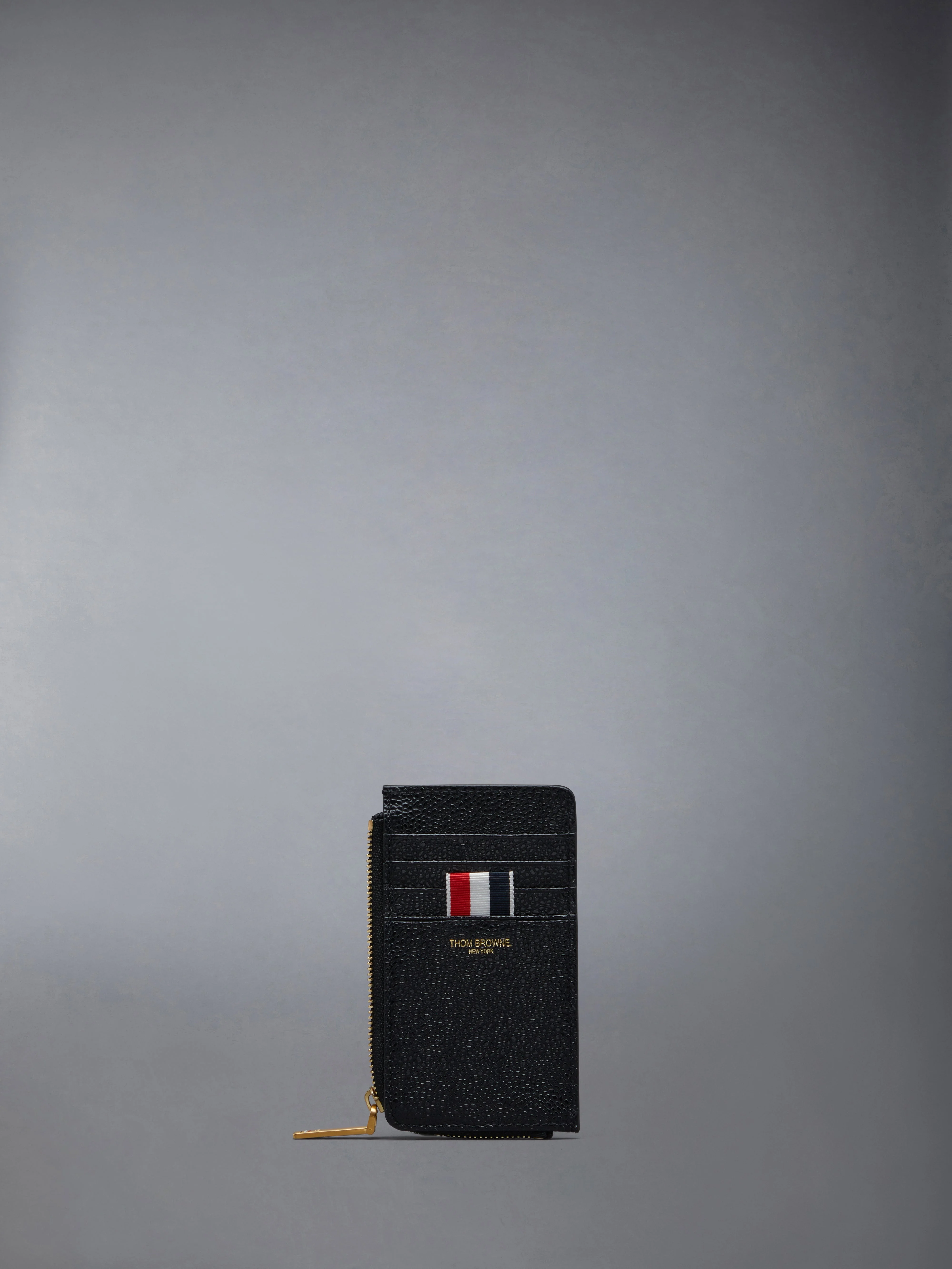 Pebble Grain Leather Half Zip Wallet - 1