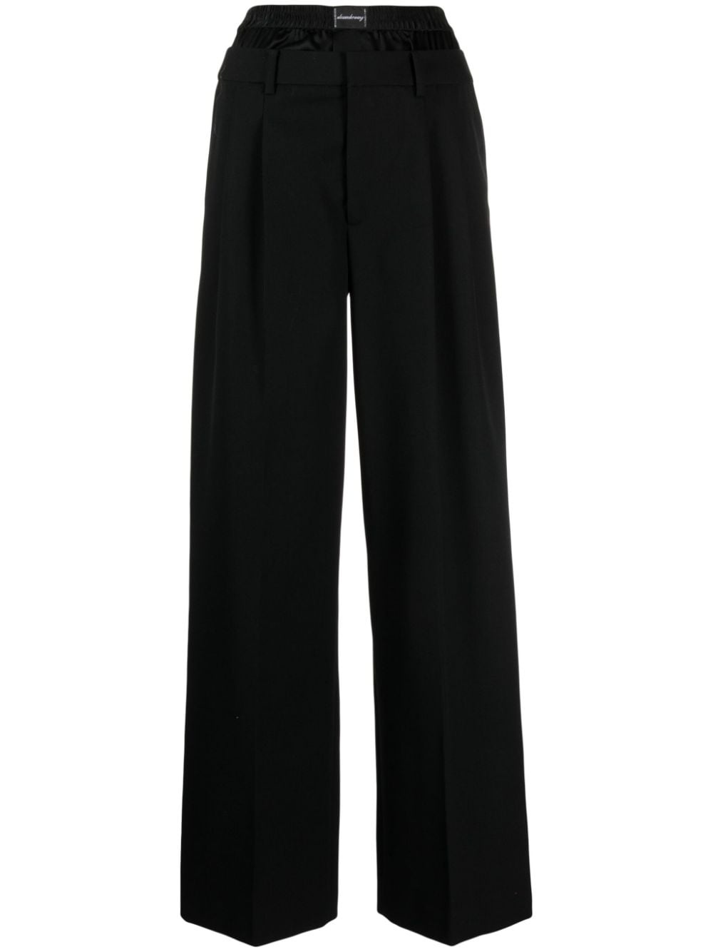 layered-design wool trousers - 1