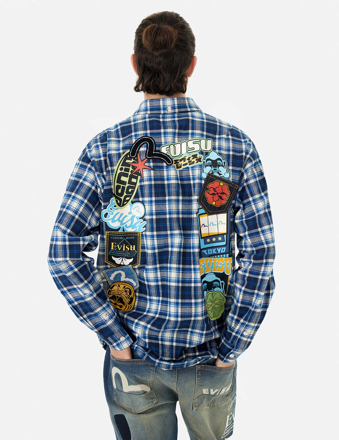 MULTI-LOGO DAICOCK PRINT RELAX FIT CHECK SHIRT - 7