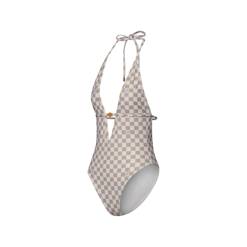 Damier V-Neck Swimsuit 2