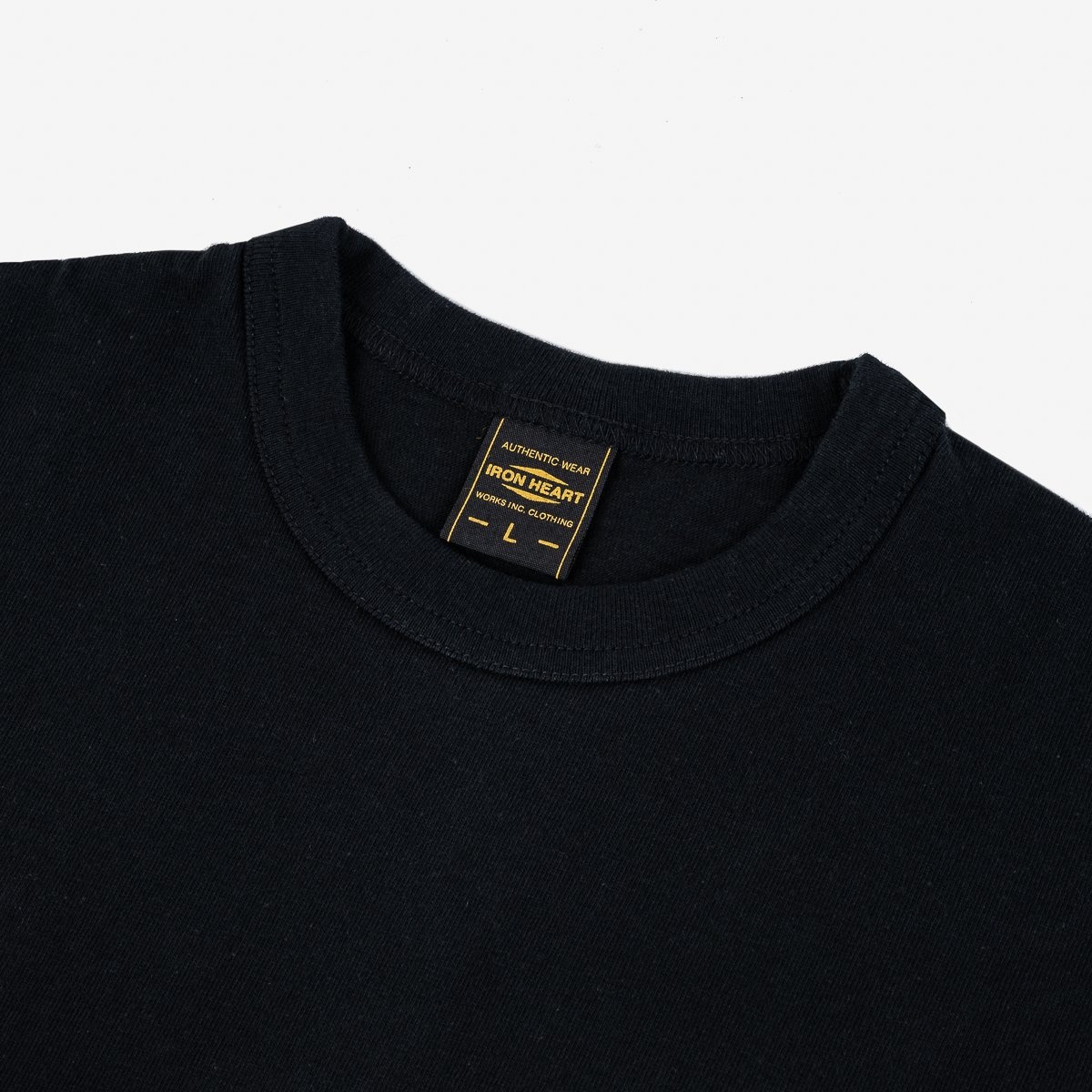 IHPT-BTN-BLK 6.5oz 'Break the Needle' Loopwheel Crew Neck T-Shirt With Longer Body - Black - 7