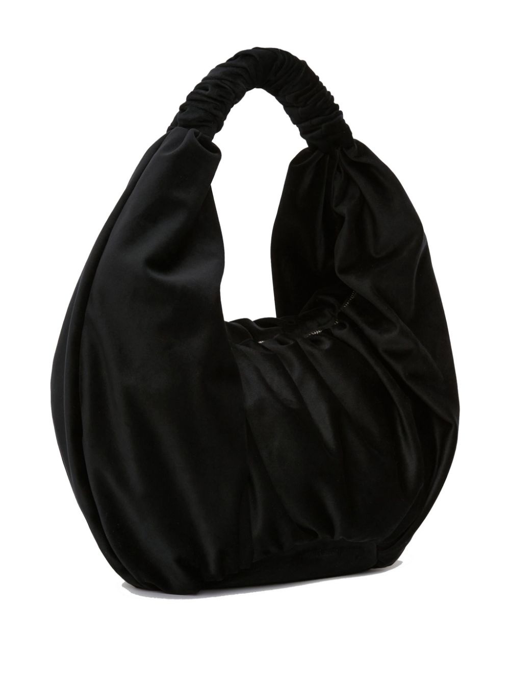 Ruffle Shopper velvet shoulder bag - 4