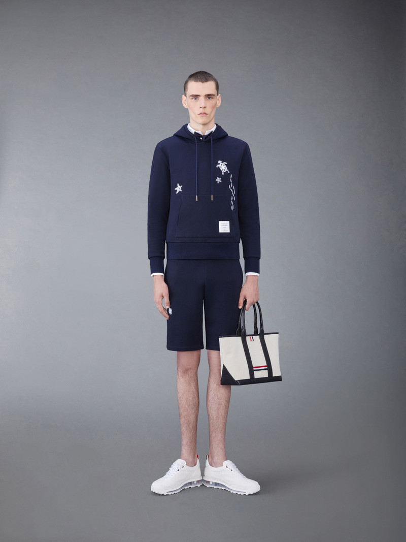 embroidered cotton track shorts 3