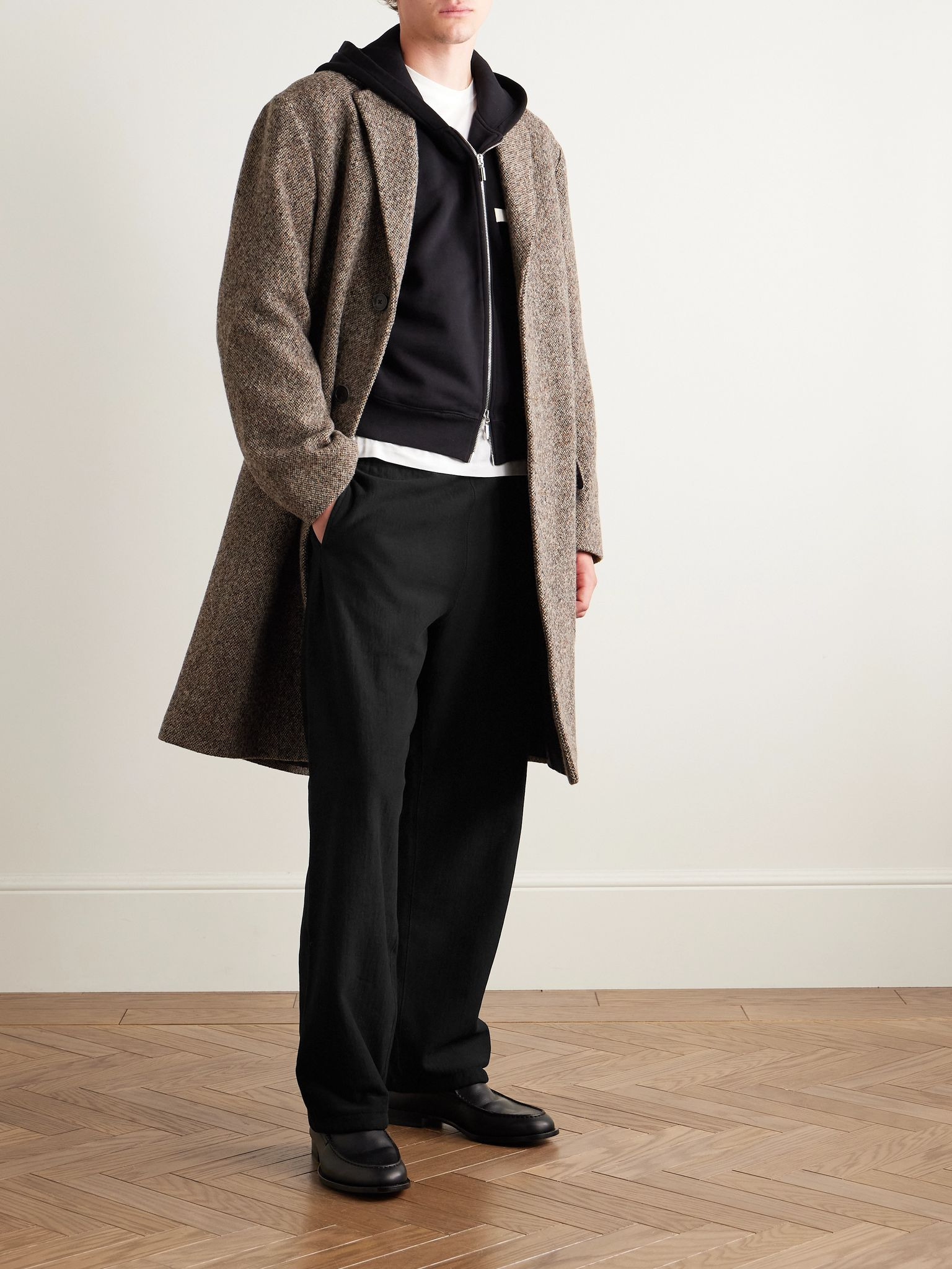 Straight-Leg Cotton-Jersey Trousers Black - 2