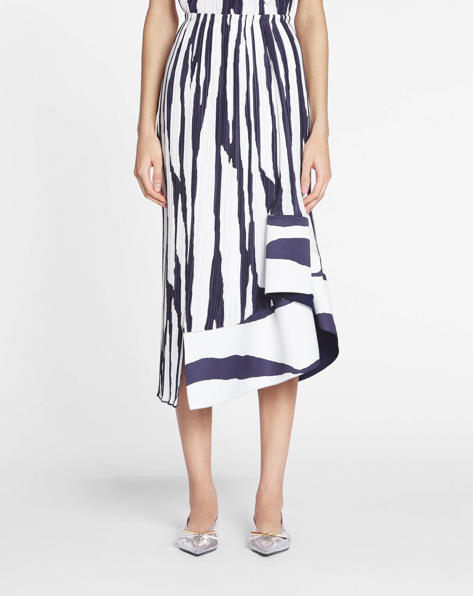 PRINTED PLEATED MIDI SKIRT - 3